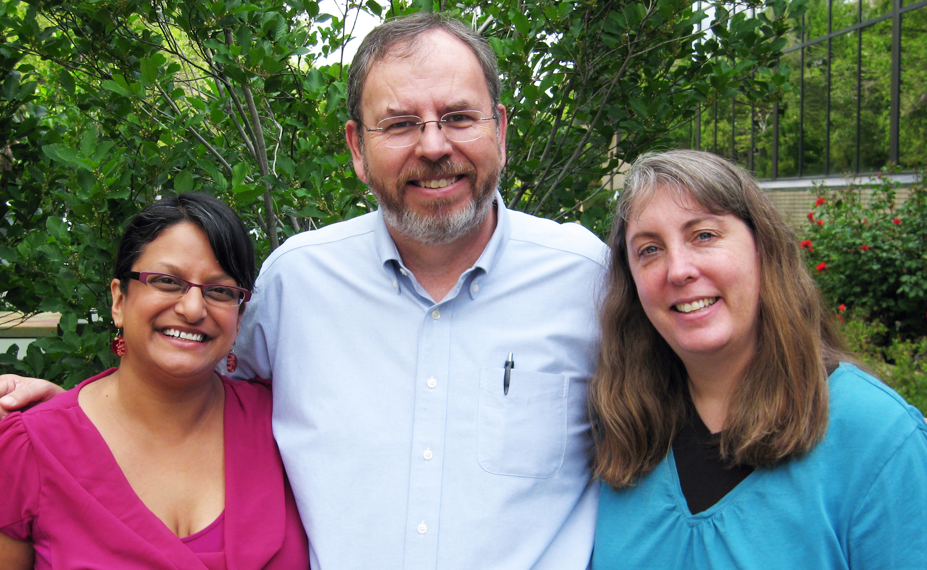 Photo of Sharmila Basu Conger, Russ Poulin, and Marianne Boeke
