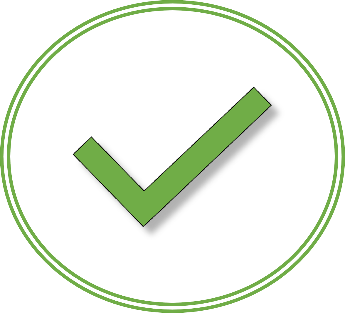 a green check mark in a circle