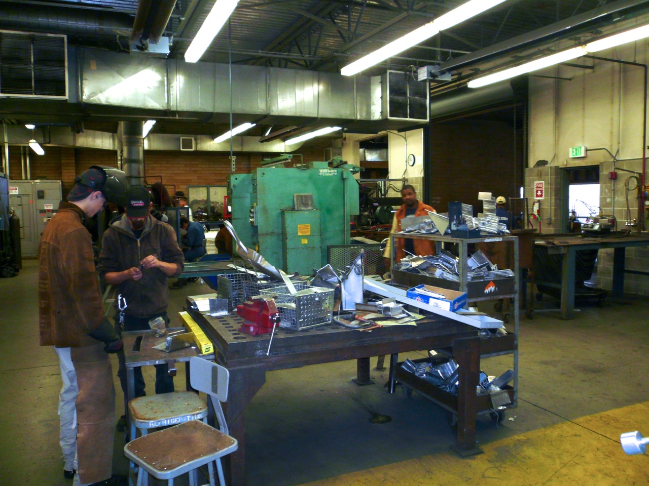 Photo of students at Renton Technical College in a welding class
