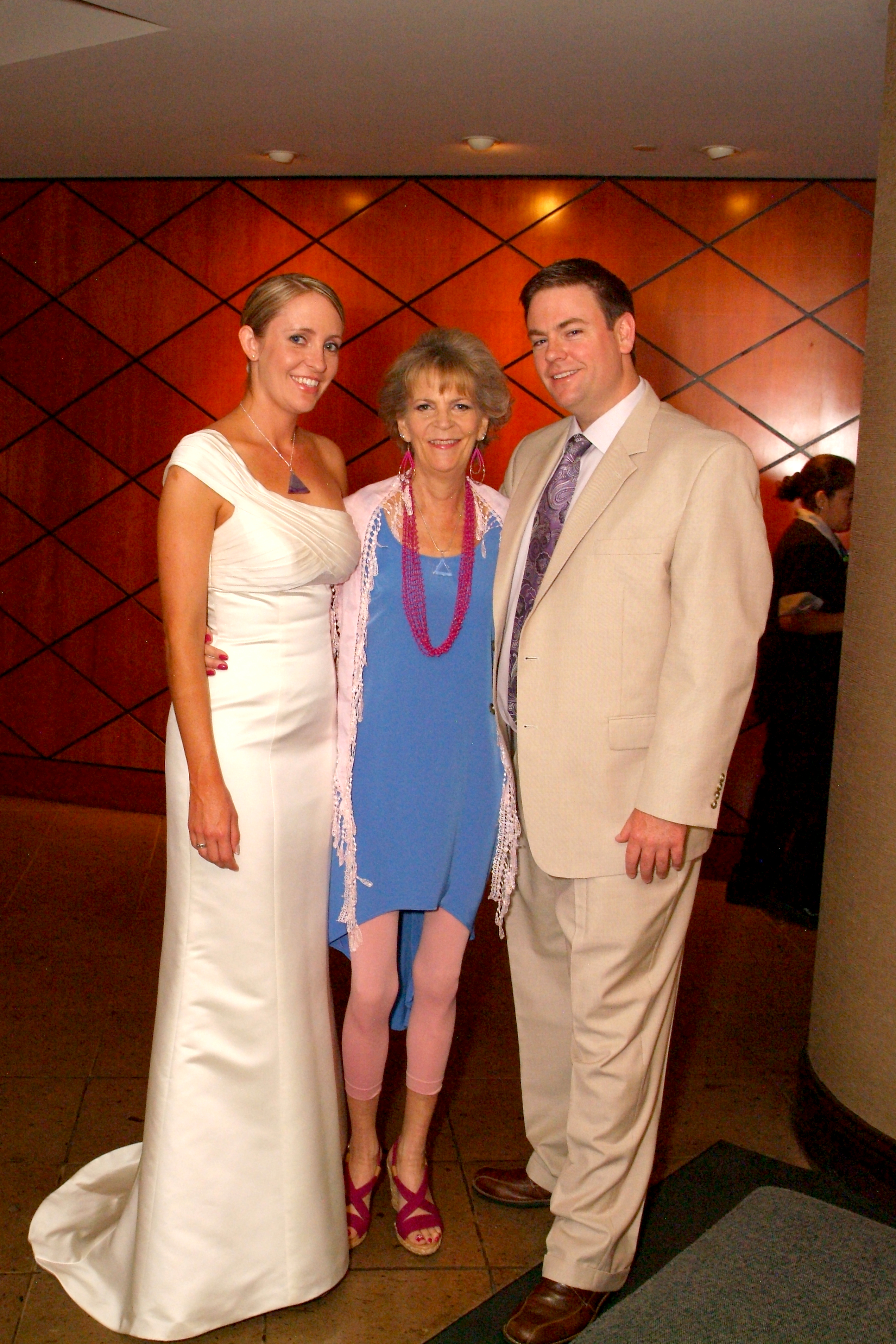 Photo of guest blogger Sean Baxter at his wedding with his bride and her mother.