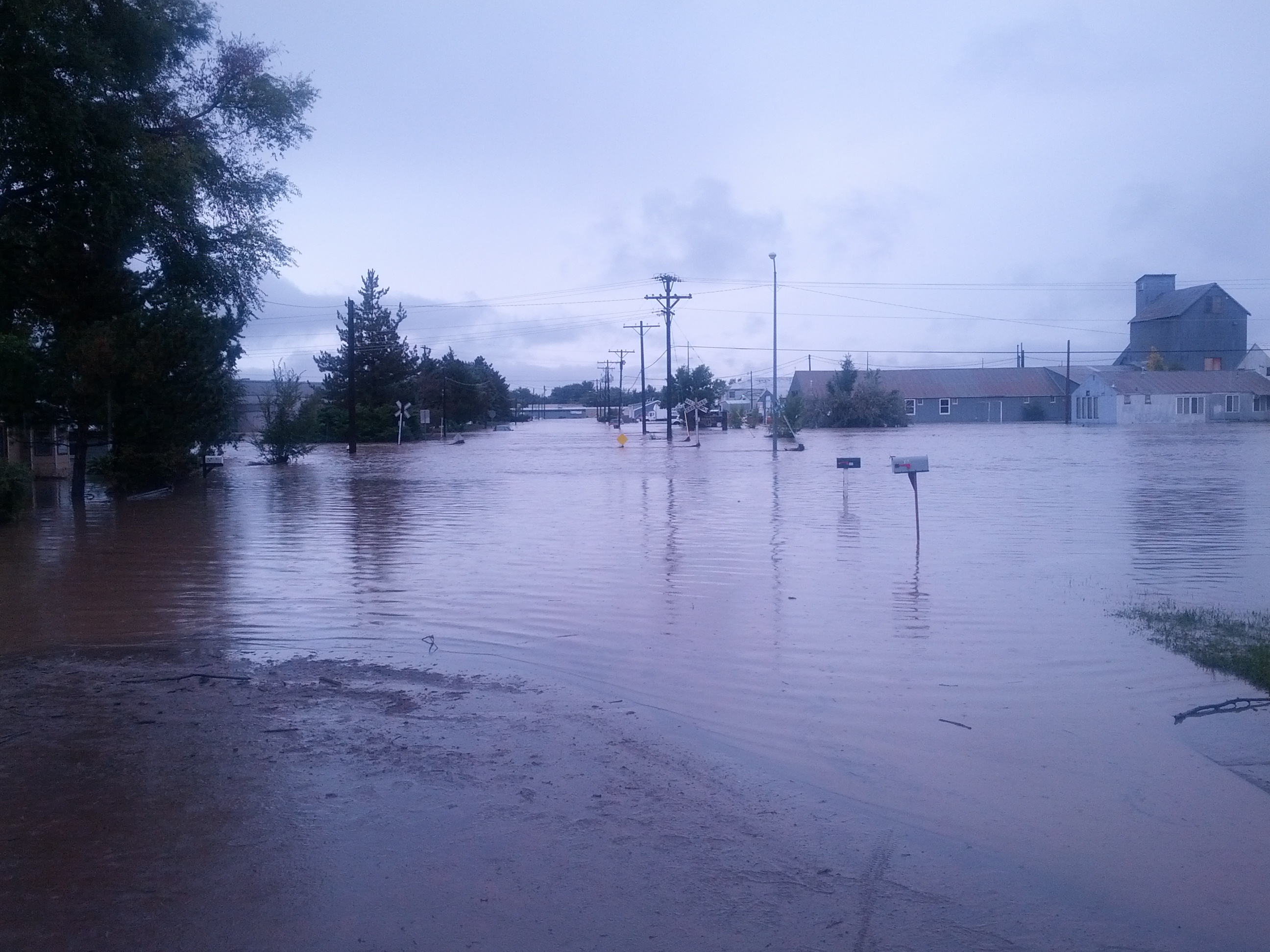 Flood streets for several blocks.