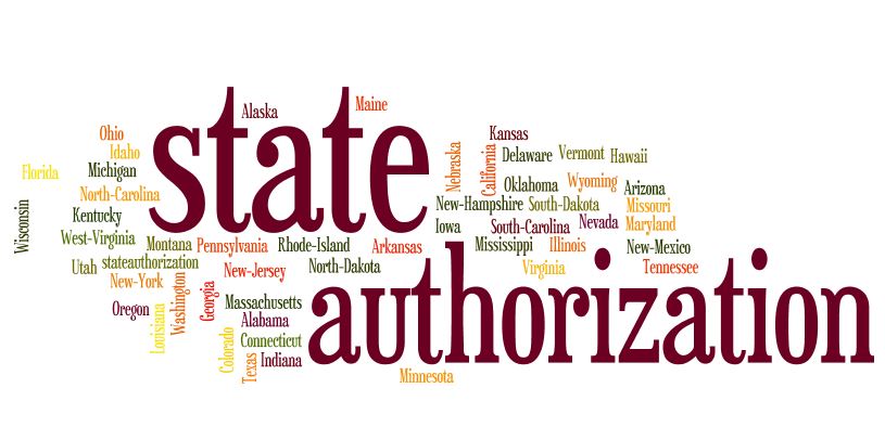 The words "state authorization surrounded by all the state names.