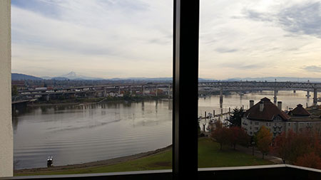 View from the Downtown Portland Marriott Waterfront.