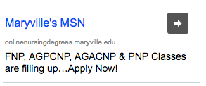Maryville's MSN ad