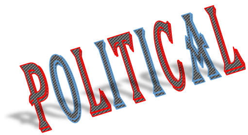 shadowed text art with word "political"
