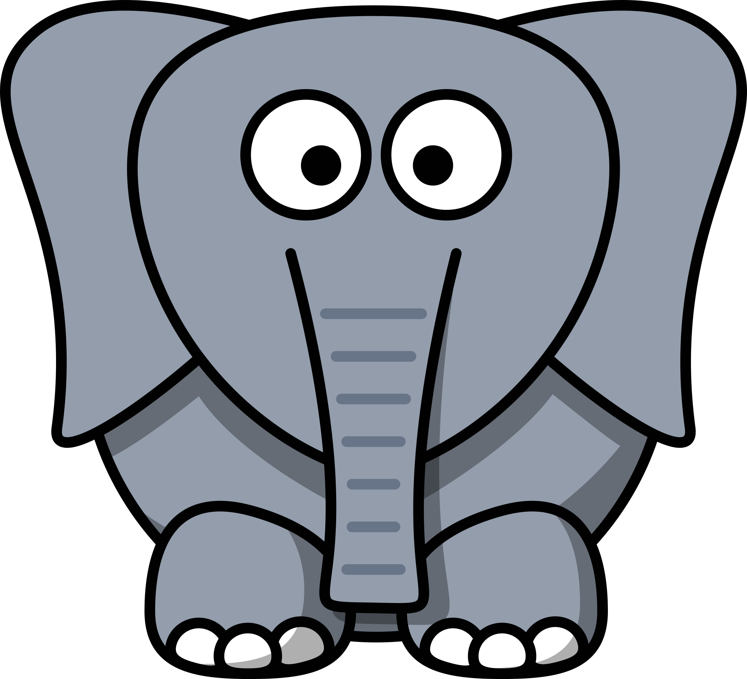 image of a grey elephant facing forward