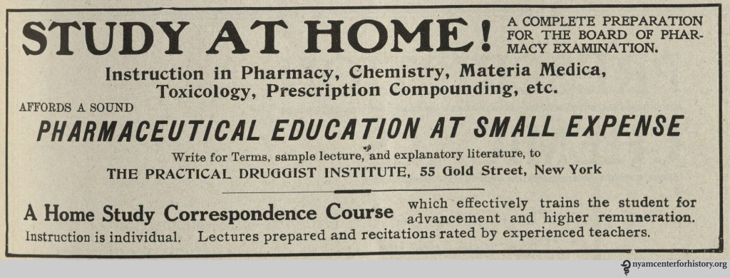 A vintage STUDY AT HOME correspondence course newspaper ad