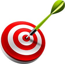 Picture of a target with a dart firmly implanted in the bulls eye.