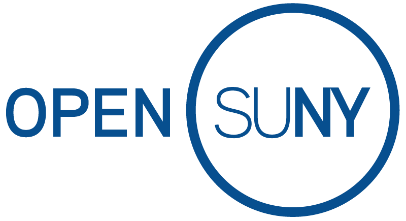 Open SUNY logo. The log reads "OPEN SUNY" and SUNY is enclosed in a large blue circle. 