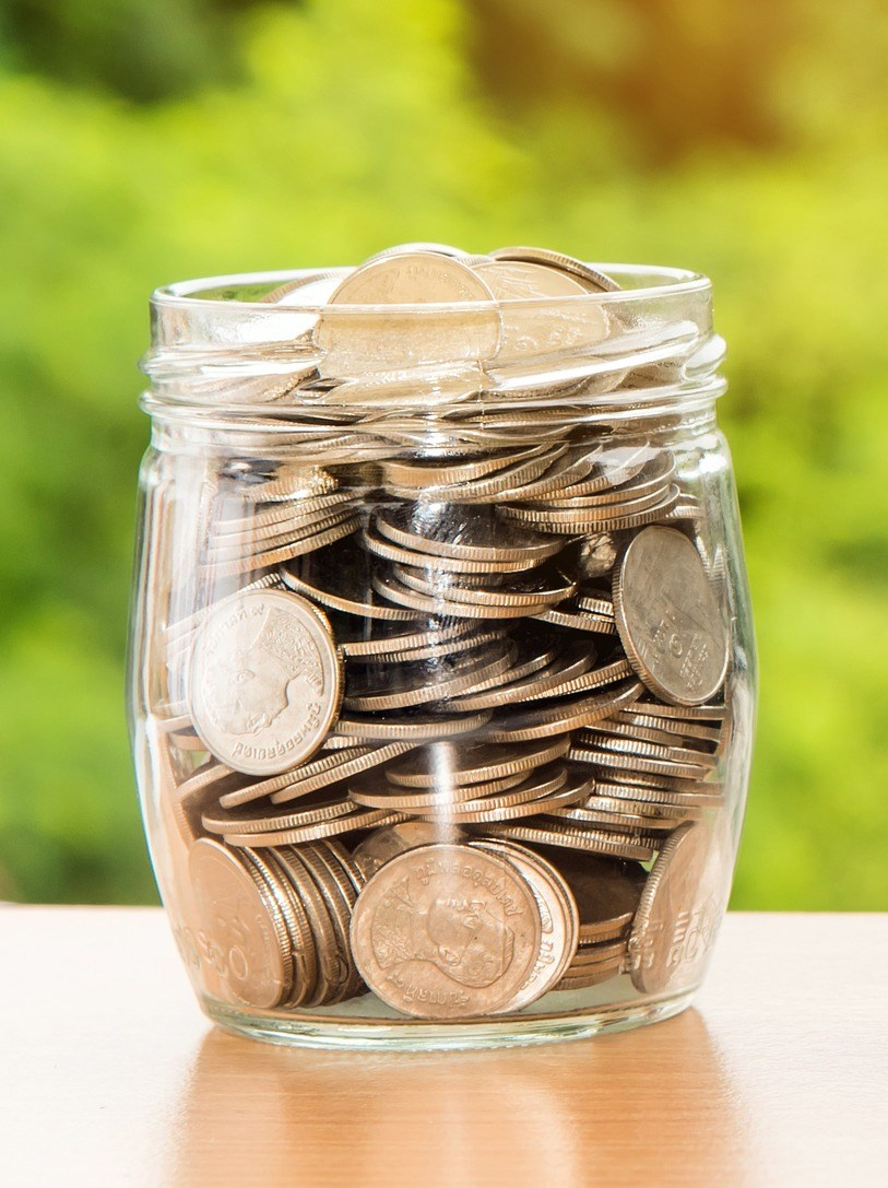 A jar full of coins