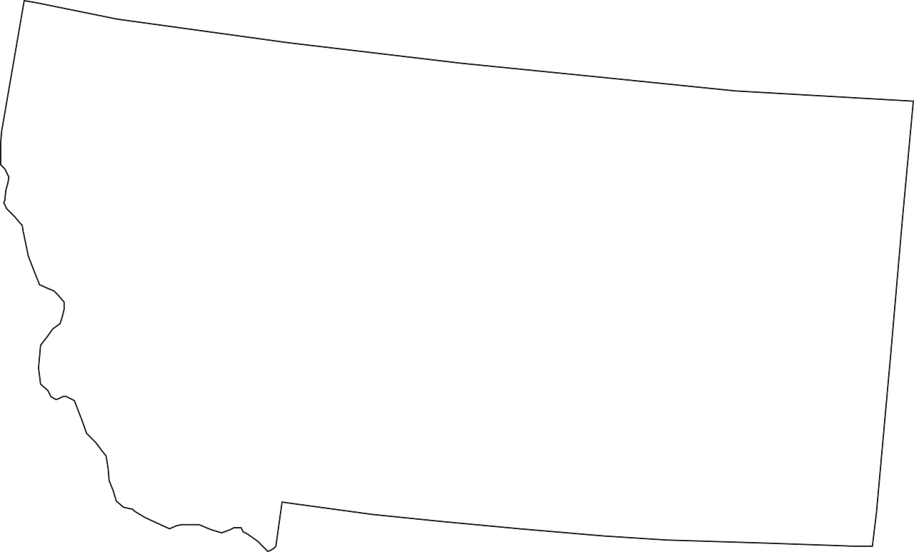 An outline of the state of Montana