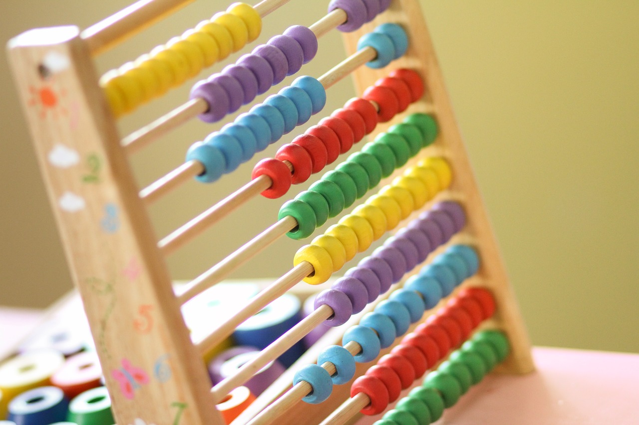 A multicolored abacus