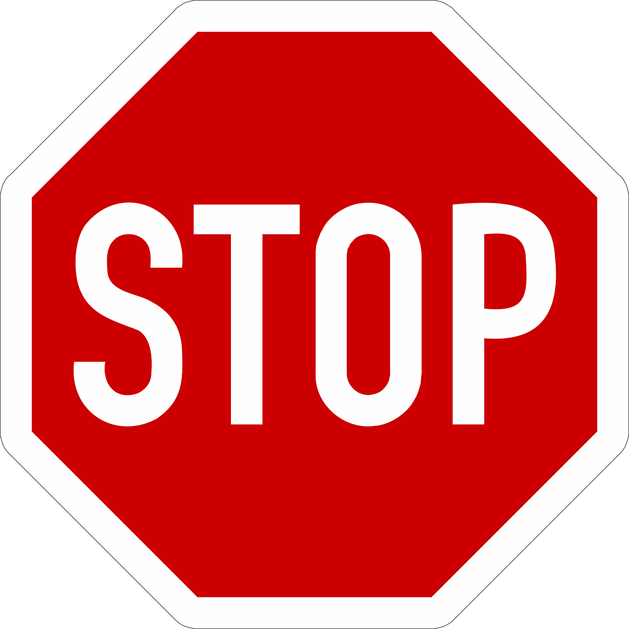 Red and white stop sign
