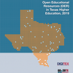 cover of the OER report reads open education resource s in Texas Higher Ed 2019