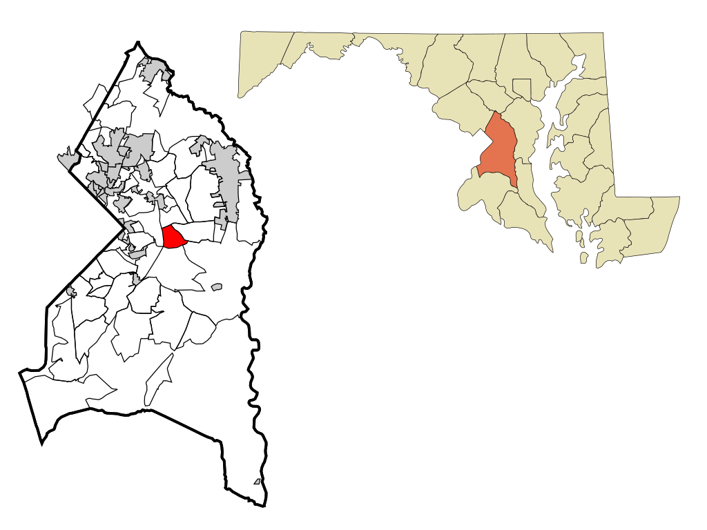A map showing Largo MD highlighted