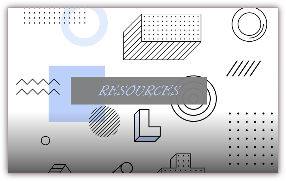 the word resources on a box of various graphics