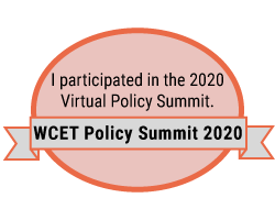 Participation badge for the WCET Policy Summit 2020