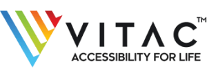 Logo: VITAC (TM). Accessibility for Life.