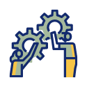 icon of two people and gears connecting