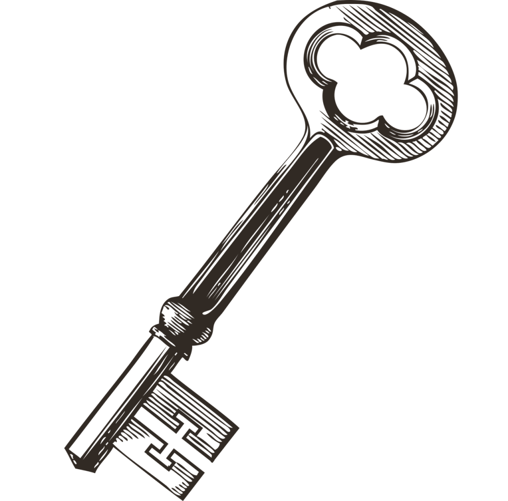 graphic of a vintage key