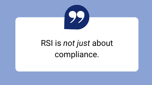 Textbox: RSI is not just about compliance.