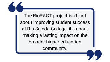 Textbox: The RioPACT project isn't just about improving student success at Rio Salado College; it's about making a lasting impact on the broader higher education community.