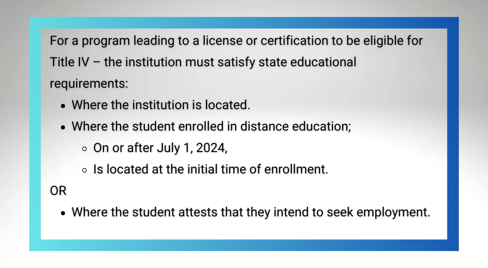 Ready or Not, Here It Comes! New Regulations When Offering Programs ...