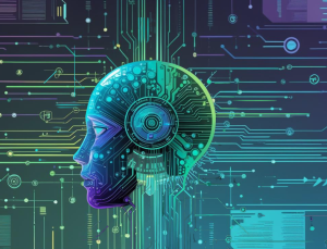 Stylized and abstract image representing AI