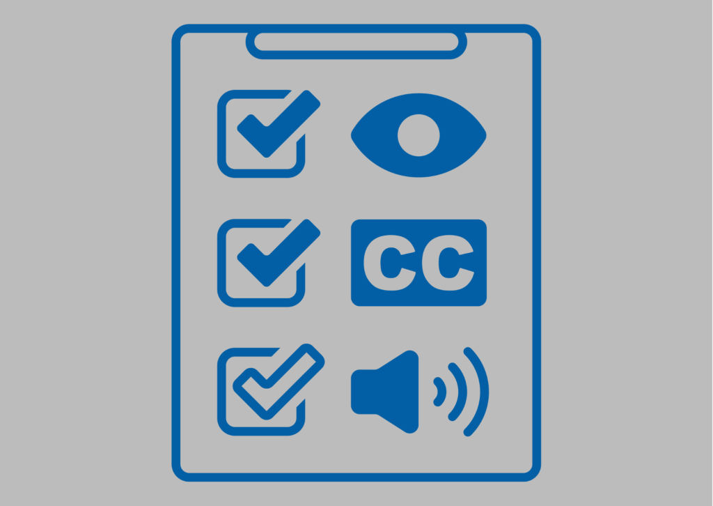 Illustration of a checklist with accessibility icons