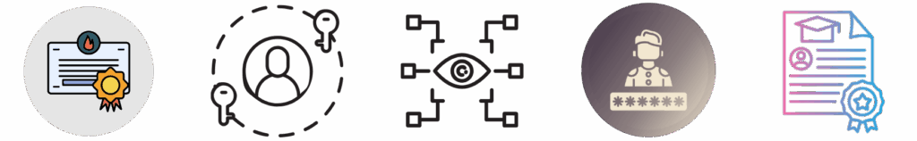 Graphic icons of credentials