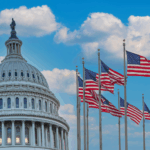 capital building with flags