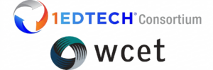 1EdTech Consortium logo and WCET logo stacked