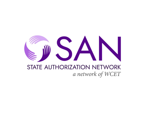 SAN, State Authorization Network, a network of WCET logo