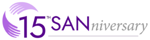 Purple logo to mark SAN's 15th anniversary